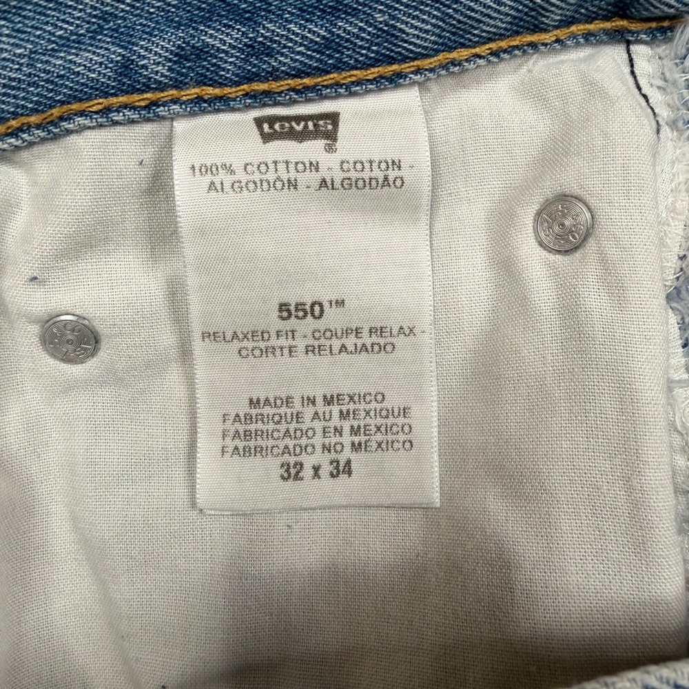 Levis 550 Relaxed Fit Tapered Leg Jeans Mens 32x34 Light Stonewash Blue - Picture 8 of 14